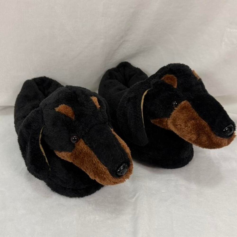 Dachshund plush slippers